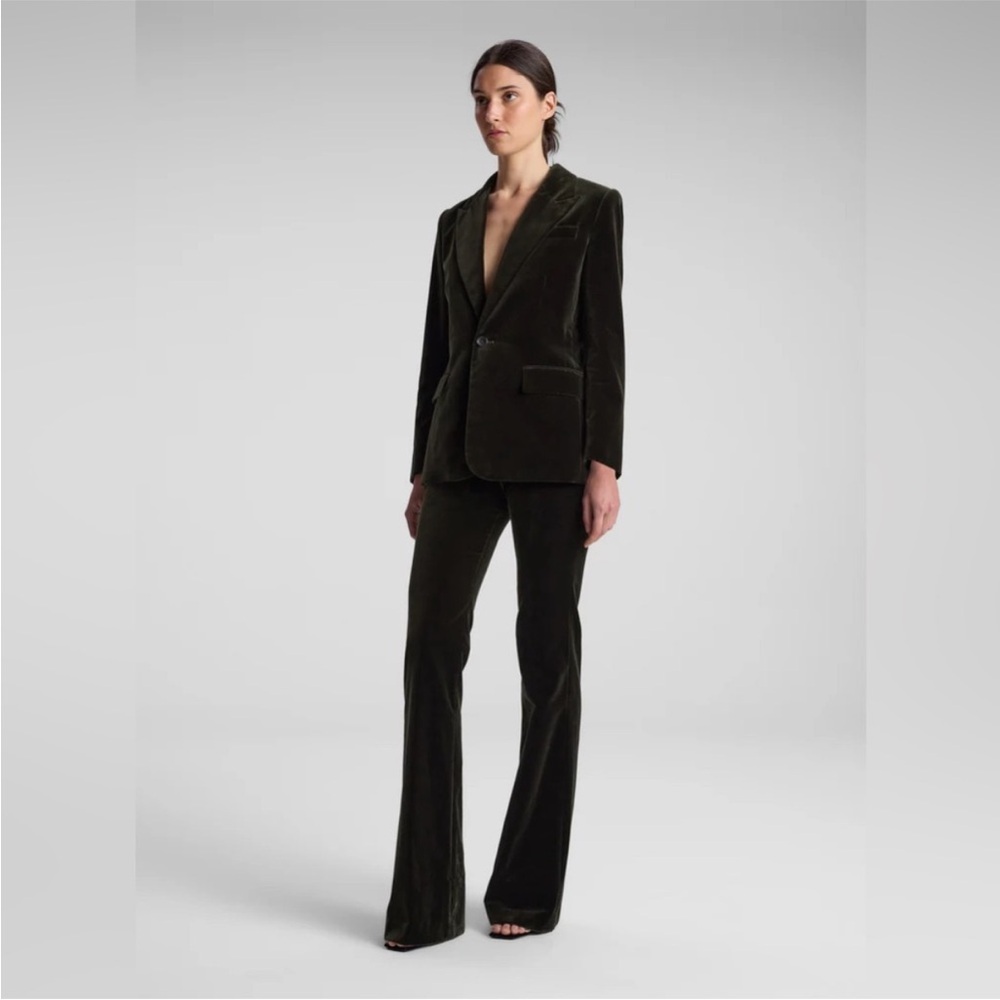 A.L.C $695 Ben Velvet Tailored Jacket Olive NWT - Picture 4 of 6